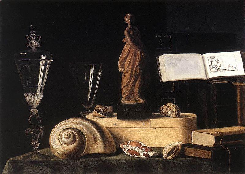 Sebastian Stoskopff Still-Life with Statuette and Shells oil painting image